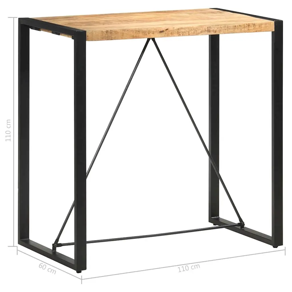 Bar Table Industrial Retro Style Solid Mango Wood 110cm x 60cm x 110cm