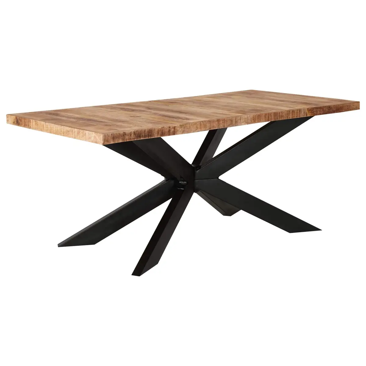 Dining Table Industrial Style 180x90x76cm Solid Rough Mango Wood