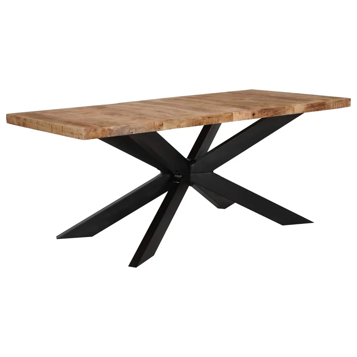 Dining Table Industrial Style 180x90x76cm Solid Rough Mango Wood