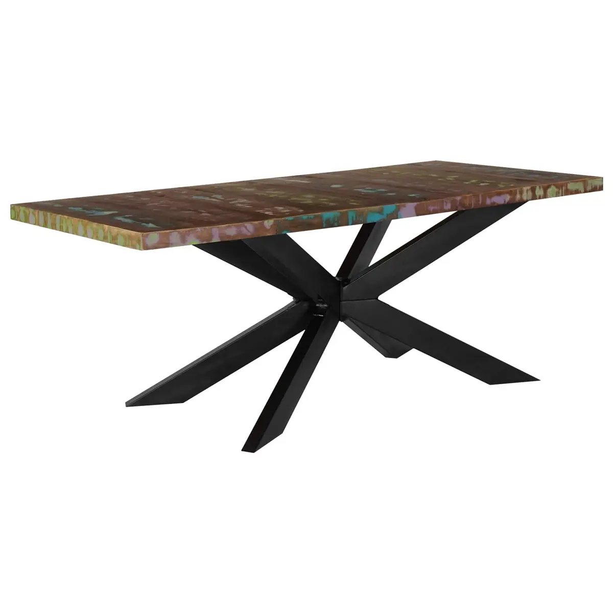 Reclaimed Wood Dining Table Industrial Style 180x90x76 cm Brown