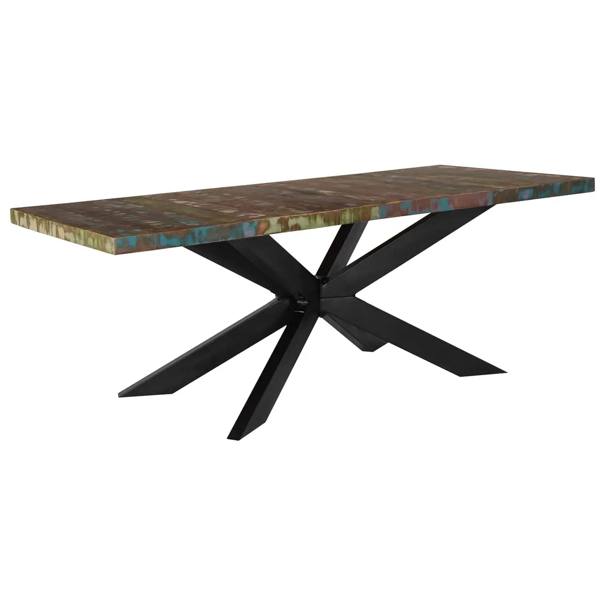 Reclaimed Wood Dining Table Industrial Style 180x90x76 cm Brown