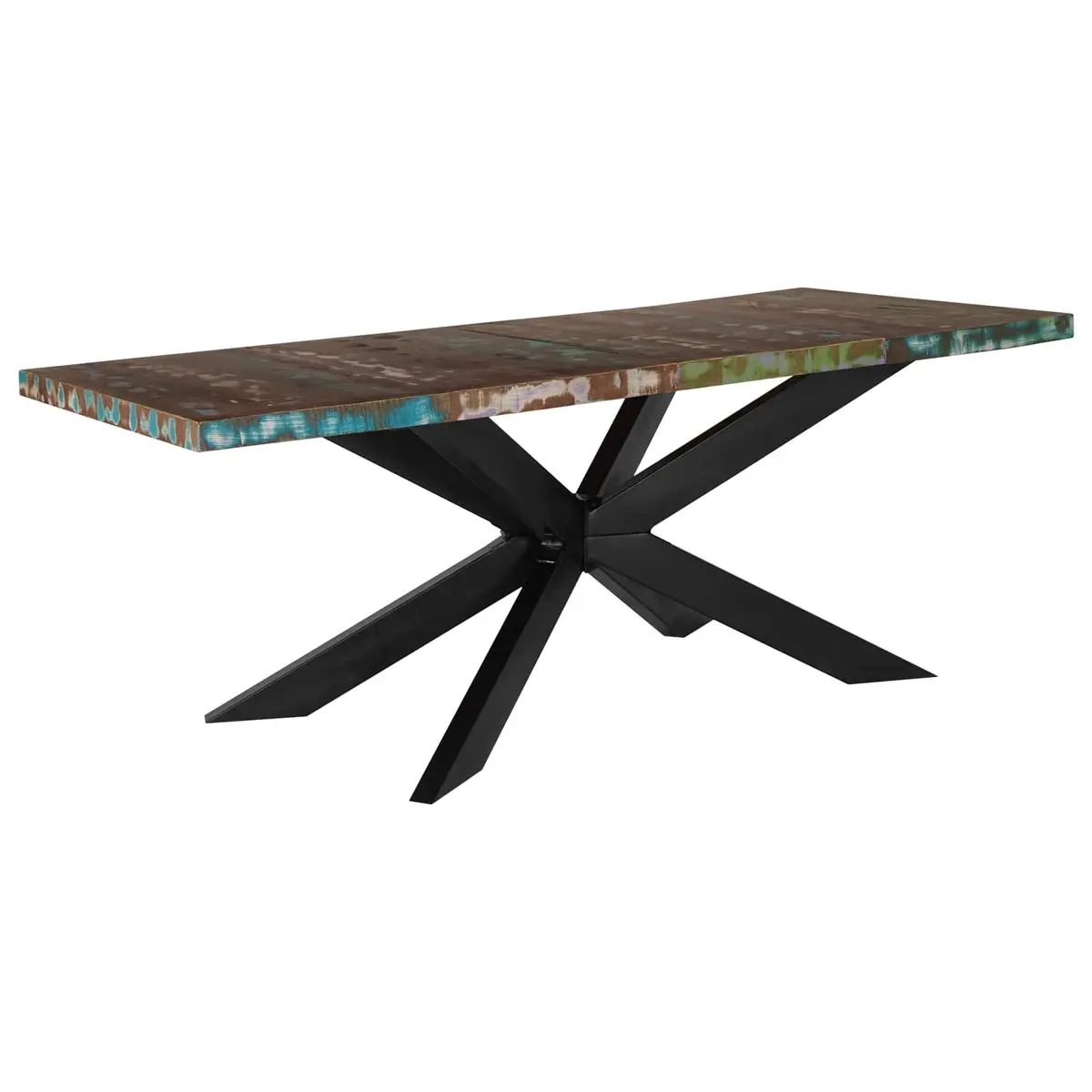 Reclaimed Wood Dining Table Industrial Style 180x90x76 cm Brown