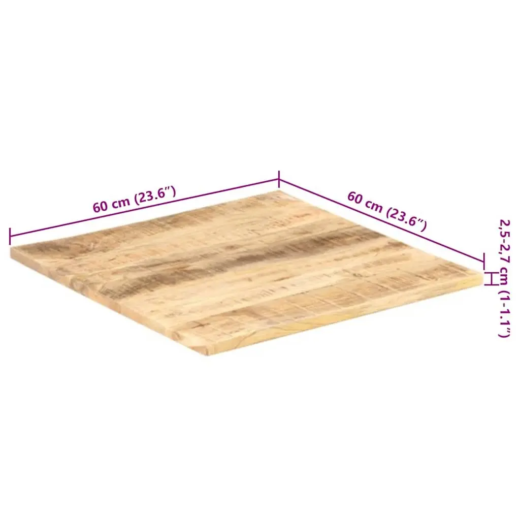 Solid Wood Table Top 60x60cm Brown Mango Tabletop Furniture Replacement
