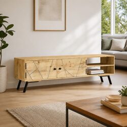 Solid Mango Wood TV Cabinet 140x30x40 cm in Brown