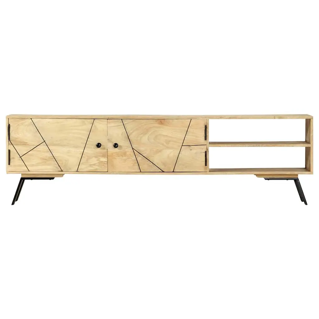 Solid Mango Wood TV Cabinet 140x30x40 cm Brown Living Room Storage Unit