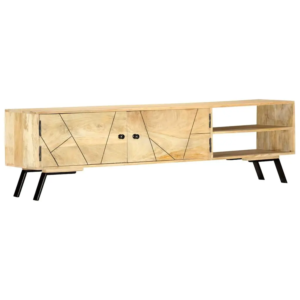 Solid Mango Wood TV Cabinet 140x30x40 cm Brown Living Room Storage Unit