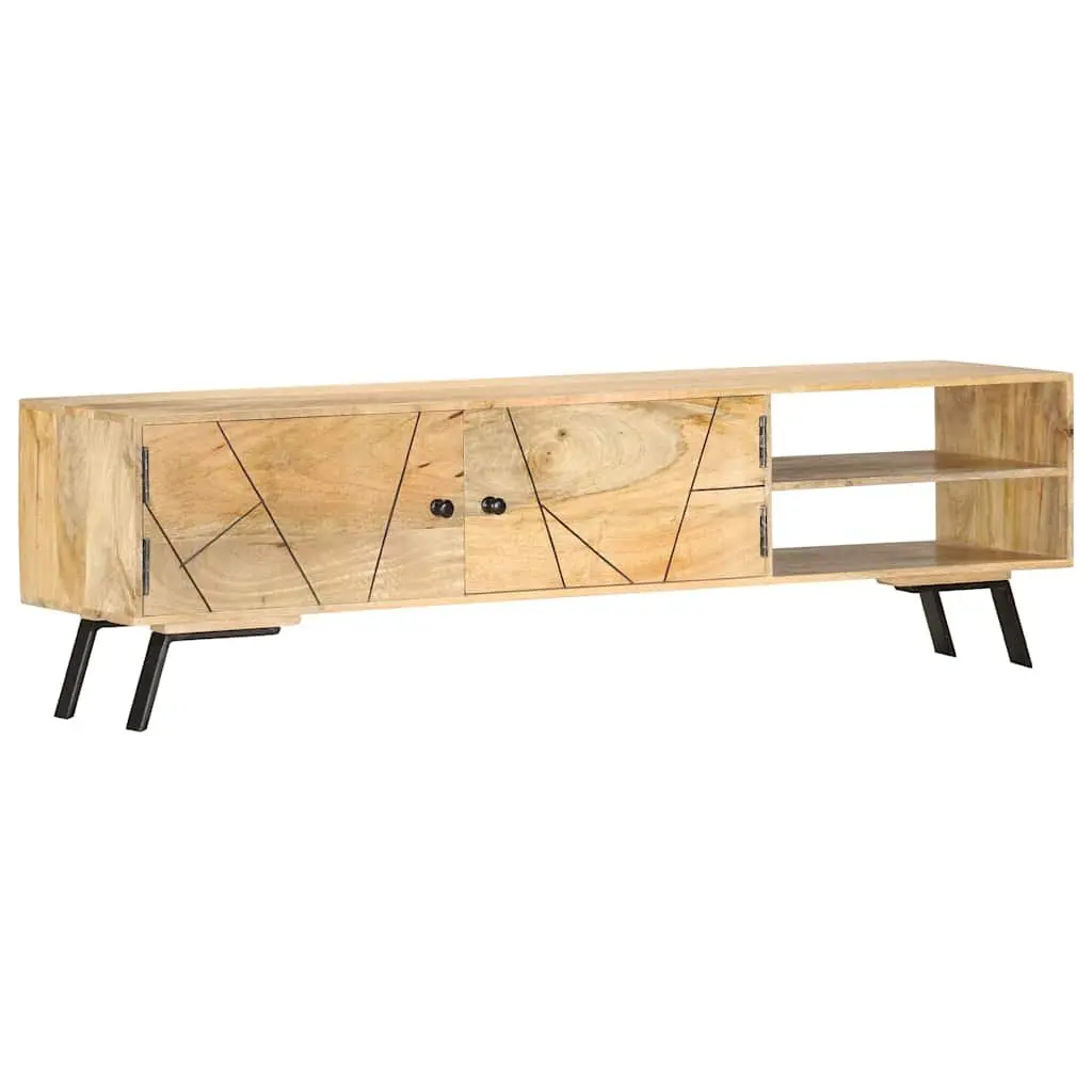 Solid Mango Wood TV Cabinet 140x30x40 cm Brown Living Room Storage Unit