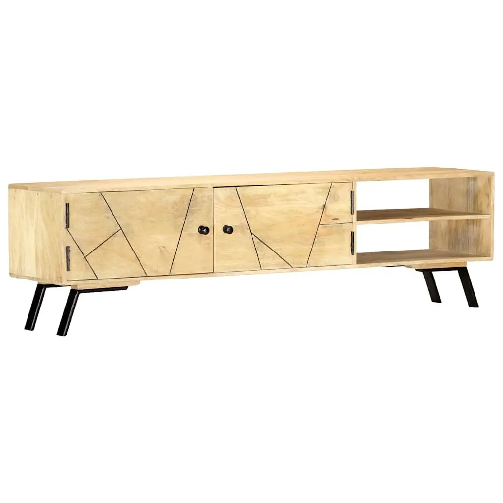 Solid Mango Wood TV Cabinet 140x30x40 cm Brown Living Room Storage Unit