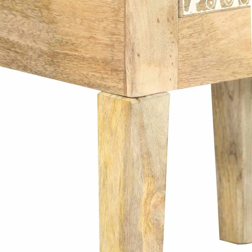 Hand Painted Solid Mango Wood Bedside Cabinet 40x30x60cm