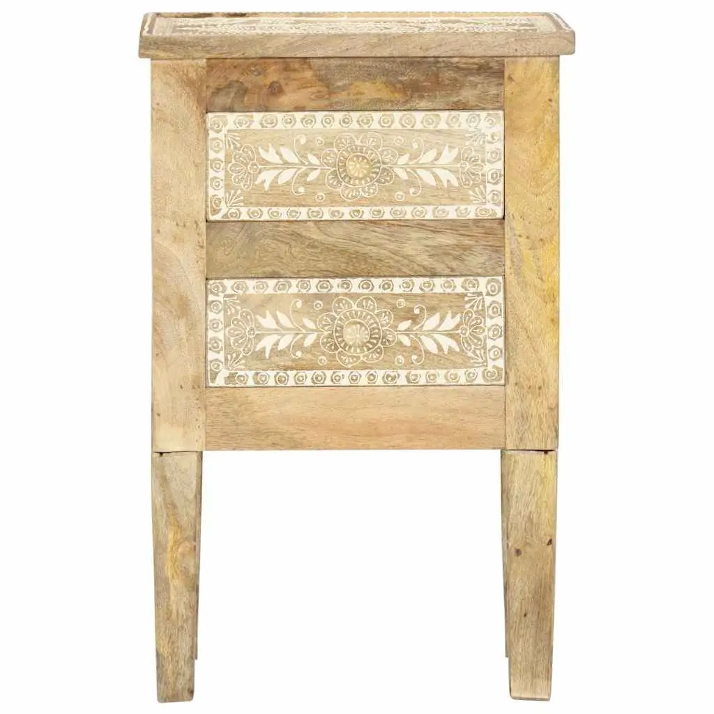 Hand Painted Solid Mango Wood Bedside Cabinet 40x30x60cm