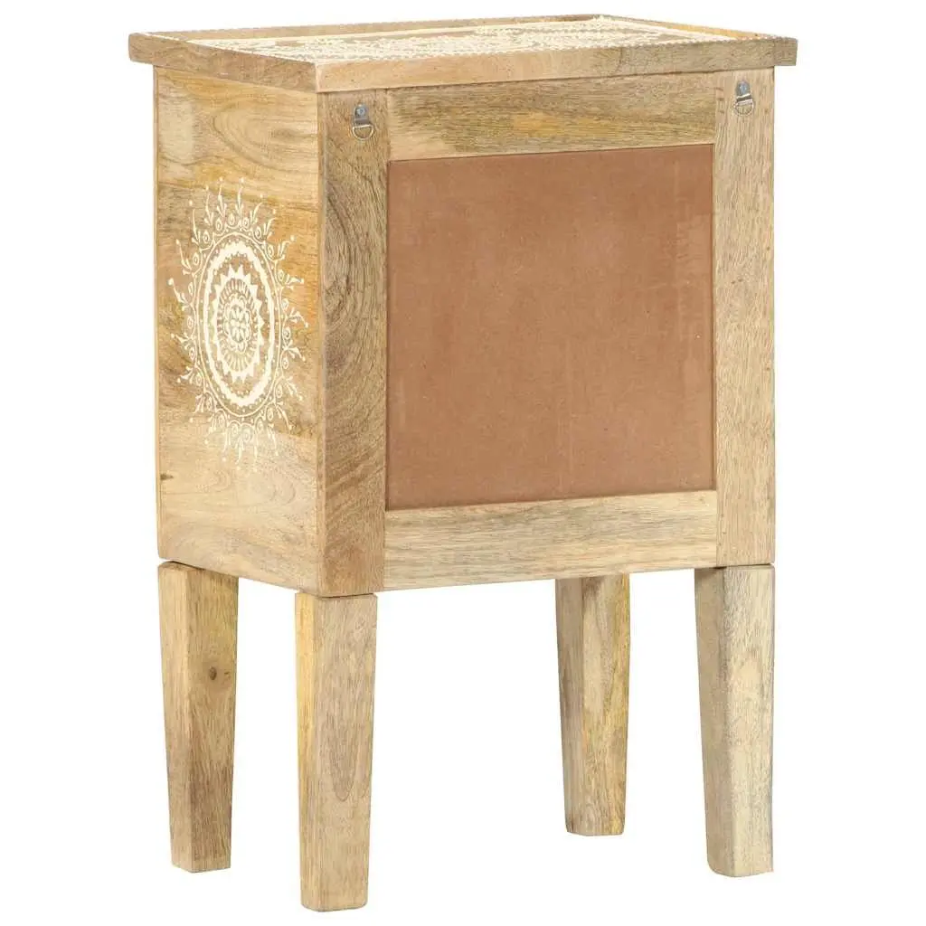 Hand Painted Solid Mango Wood Bedside Cabinet 40x30x60cm