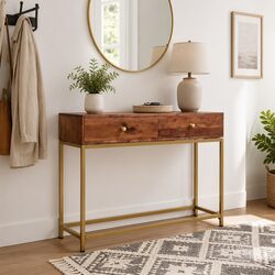 Classic Wooden Console Table for Entryway 100x35x76 cm