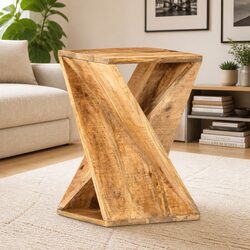 Mango Wood Side Table 35x35x55 cm for Home Use