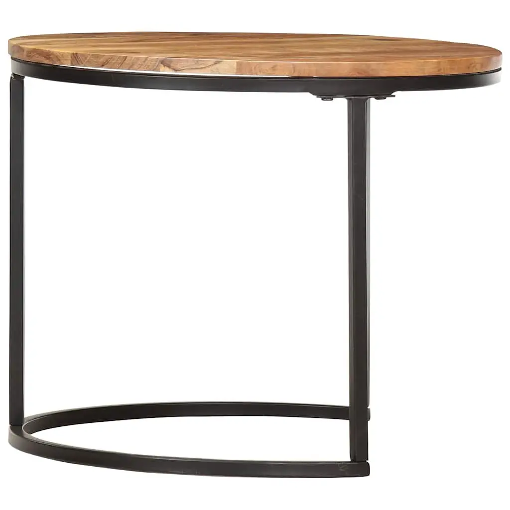 Solid Wood Acacia Nesting Tables 3 pcs Brown Set