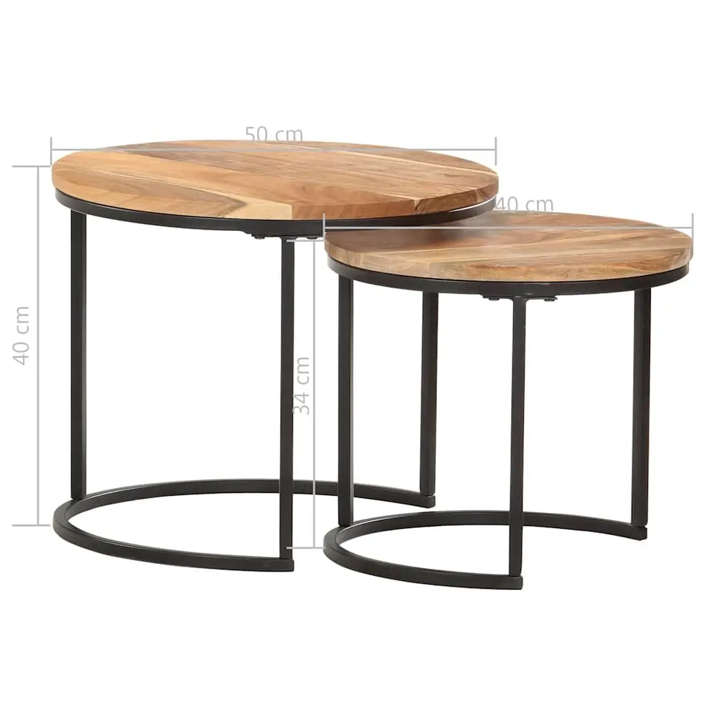 Acacia Wood Nesting Tables Set of 2