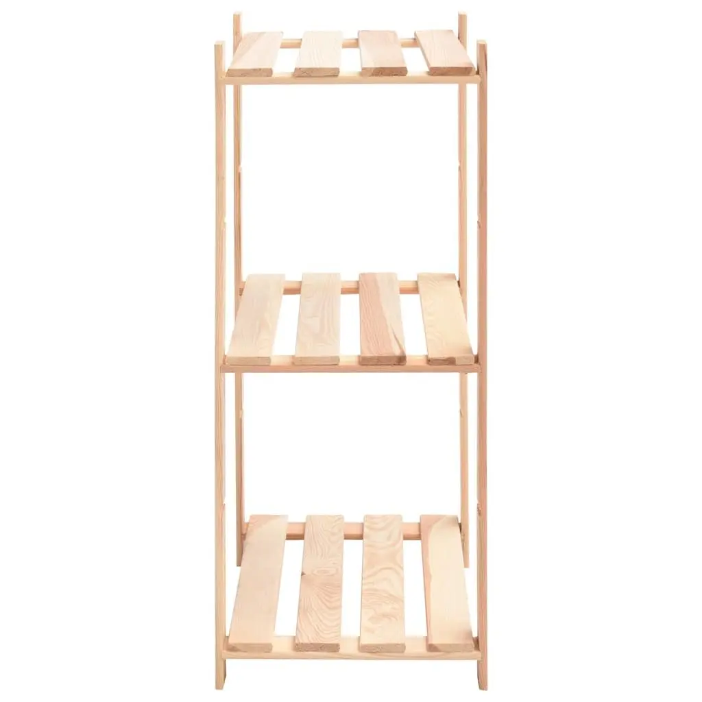 Solid Wood Storage Rack 3 Tier 60x38x90 cm Brown Shelving Unit Home Organization