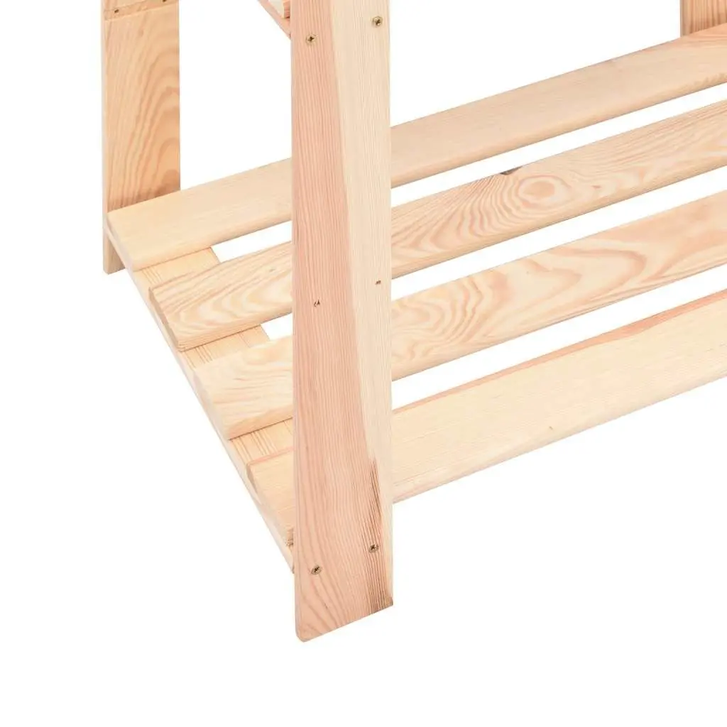 Solid Wood Storage Rack 3 Tier 60x38x90 cm Brown Shelving Unit Home Organization