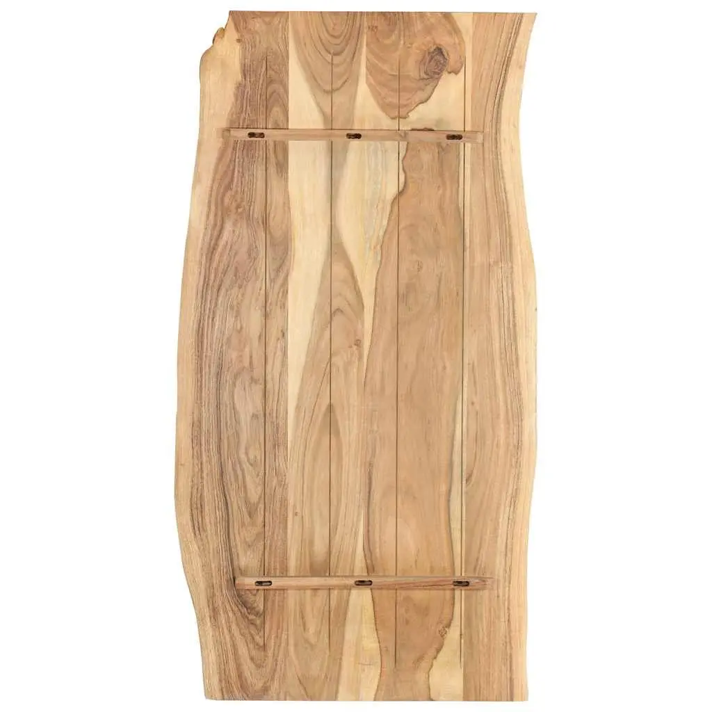 Solid Acacia Wood Table Top Live Edge Brown 118x50-60x2.5 cm Kitchen Desk