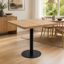 Brown Bistro Table 80x80cm with Steel Legs