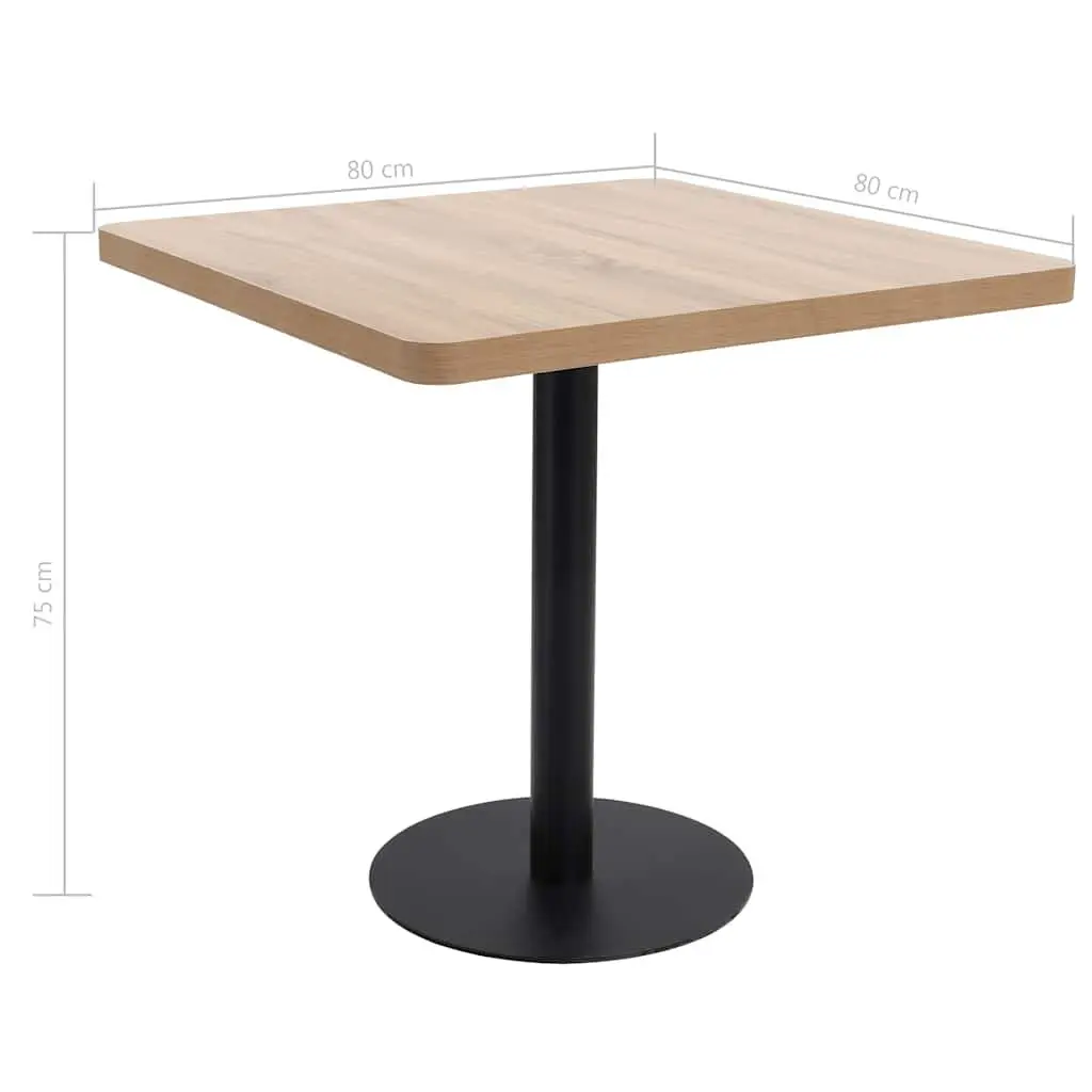 Brown Bistro Table 80x80cm with Steel Legs