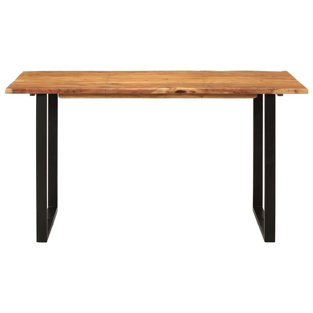 Rustic Acacia Wood Dining Table with Steel Legs
