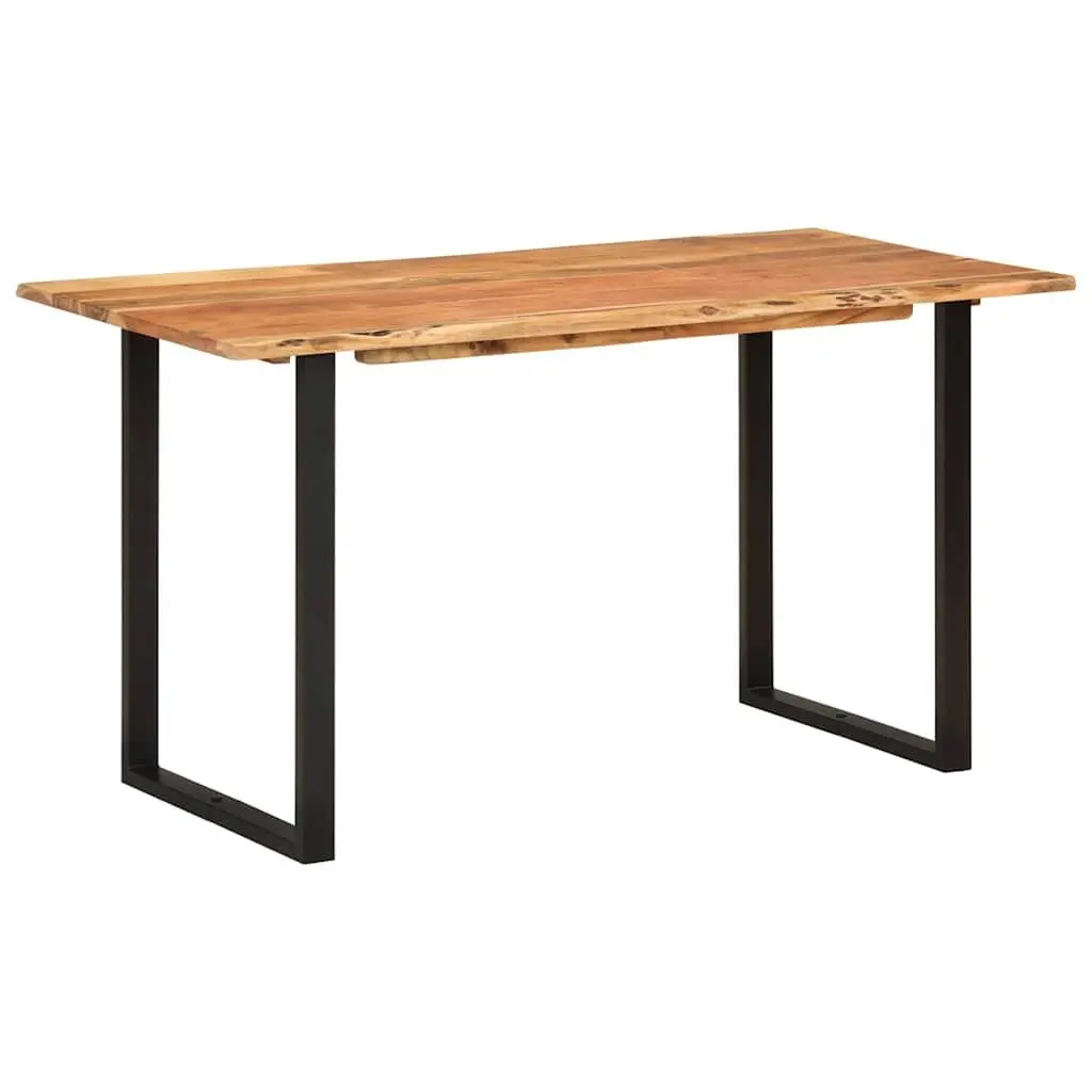 Rustic Acacia Wood Dining Table with Steel Legs