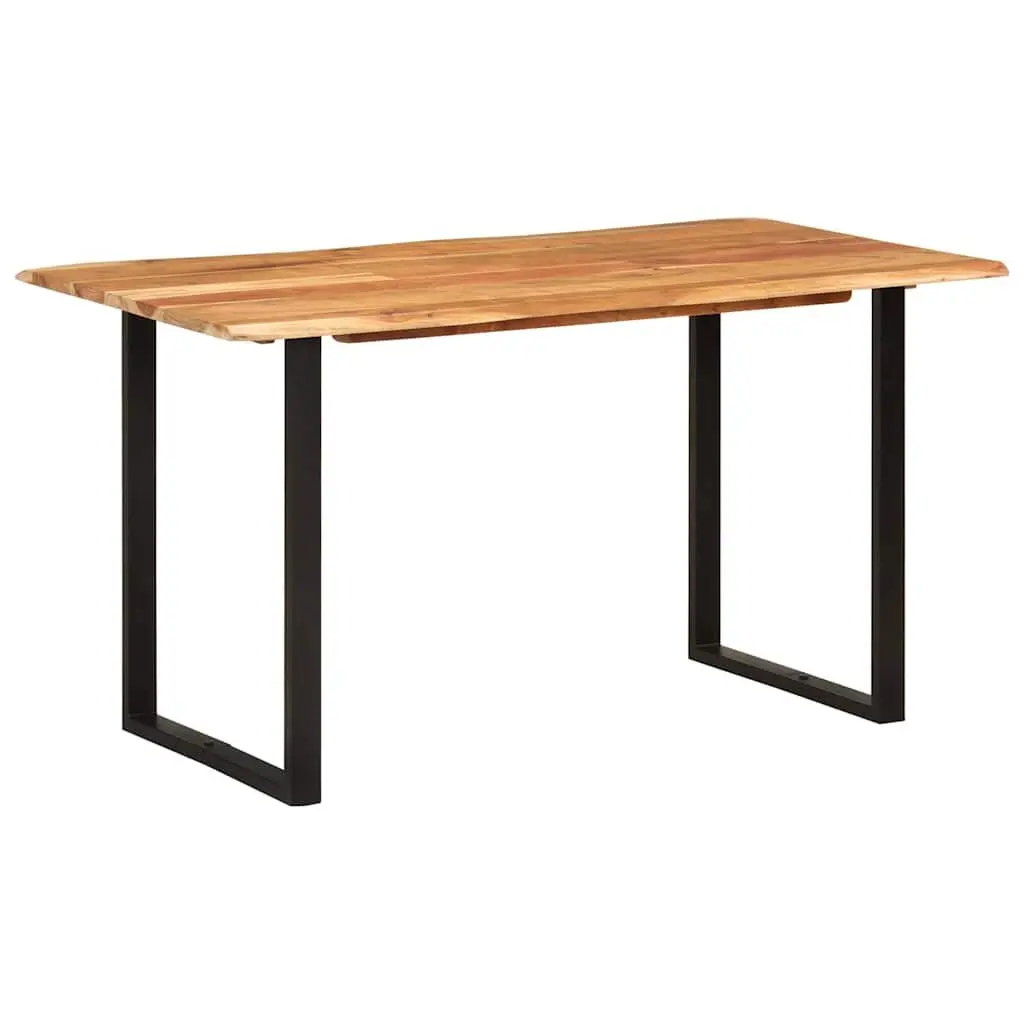 Rustic Acacia Wood Dining Table with Steel Legs