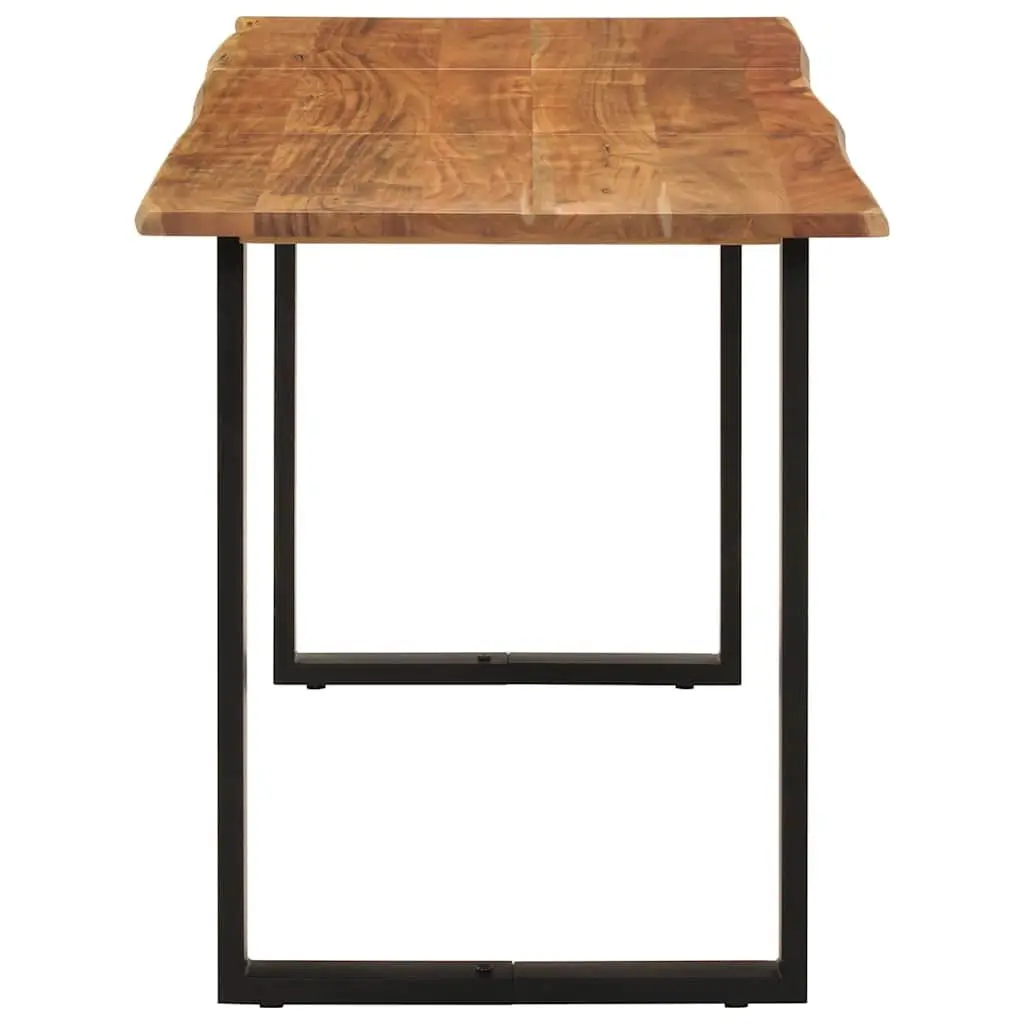 Rustic Acacia Wood Dining Table with Steel Legs