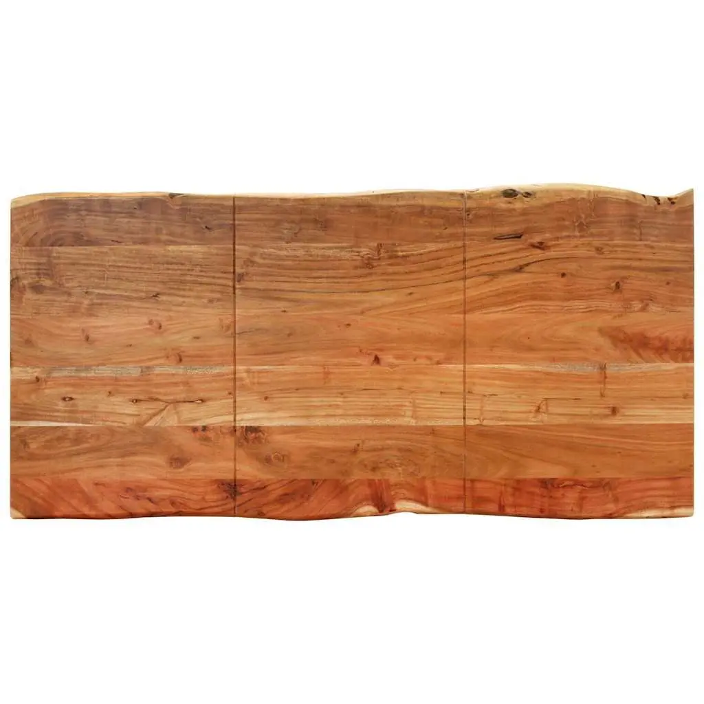 Rustic Acacia Wood Dining Table with Steel Legs