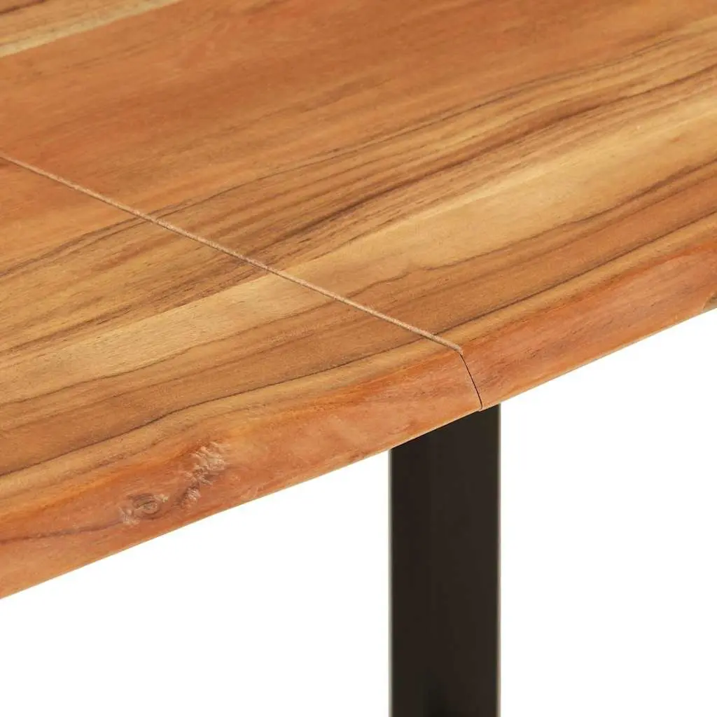 Rustic Acacia Wood Dining Table with Steel Legs