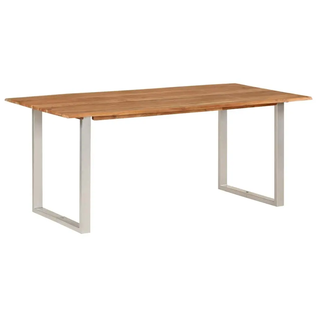 Dining Table Brown 180x90x76cm Solid Acacia Wood with Steel Legs