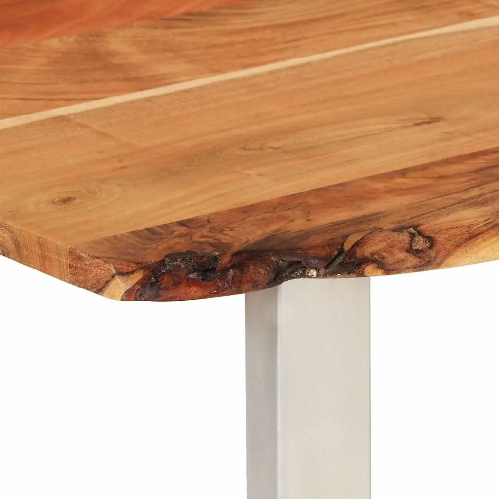 Dining Table Brown 180x90x76cm Solid Acacia Wood with Steel Legs