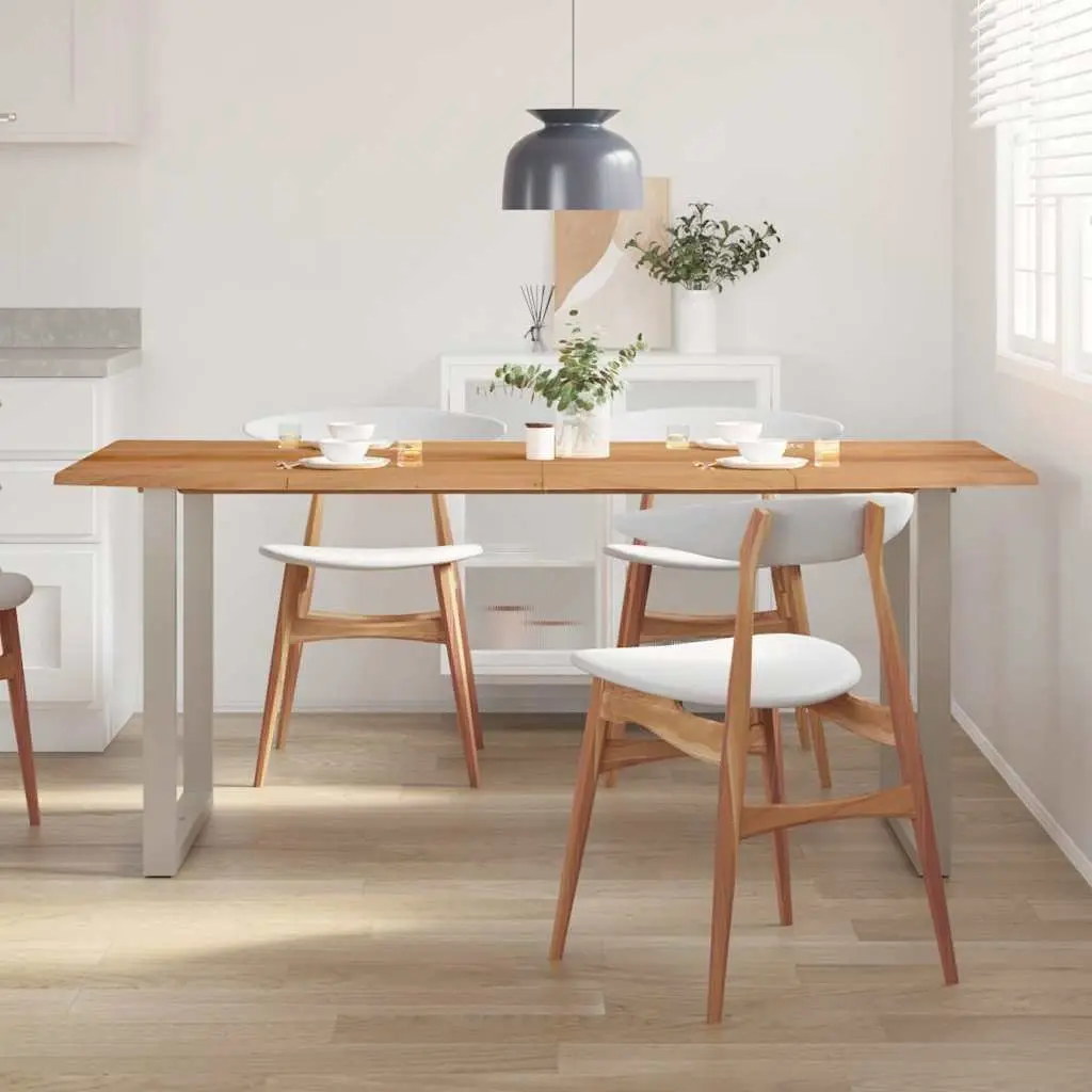 Dining Table Brown 180x90x76cm Solid Acacia Wood with Steel Legs
