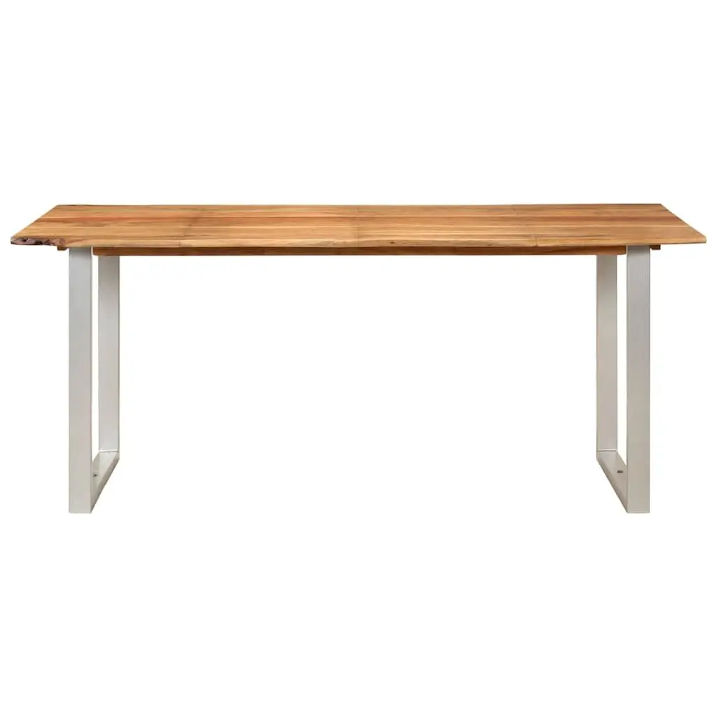 Dining Table Brown 180x90x76cm Solid Acacia Wood with Steel Legs