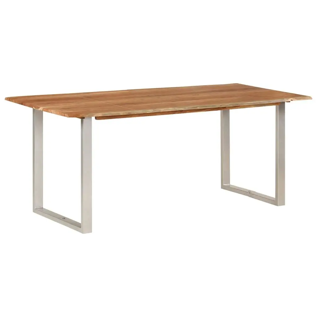 Dining Table Brown 180x90x76cm Solid Acacia Wood with Steel Legs