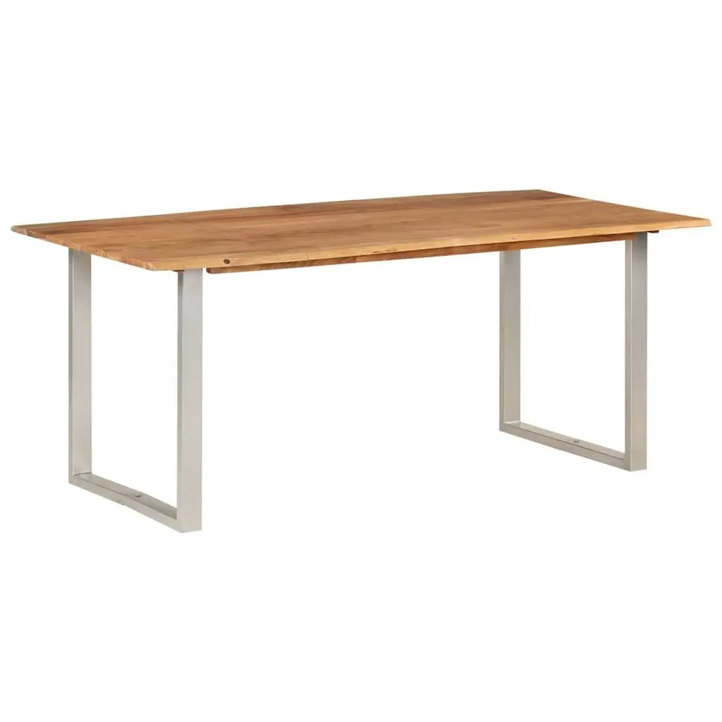 Dining Table Brown 180x90x76cm Solid Acacia Wood with Steel Legs