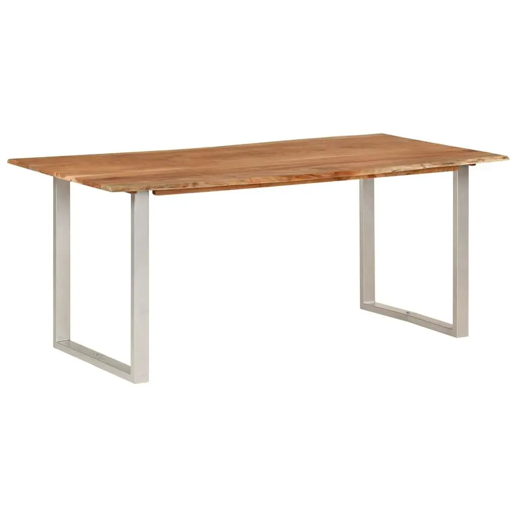Dining Table Brown 180x90x76cm Solid Acacia Wood with Steel Legs