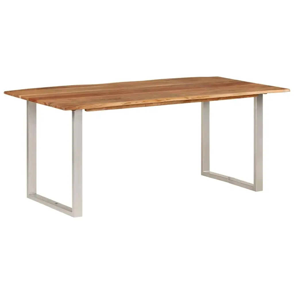 Dining Table Brown 180x90x76cm Solid Acacia Wood with Steel Legs