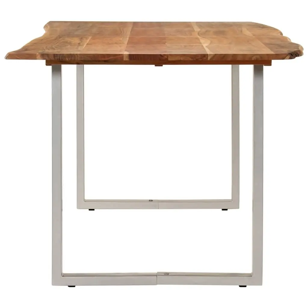 Dining Table Brown 180x90x76cm Solid Acacia Wood with Steel Legs