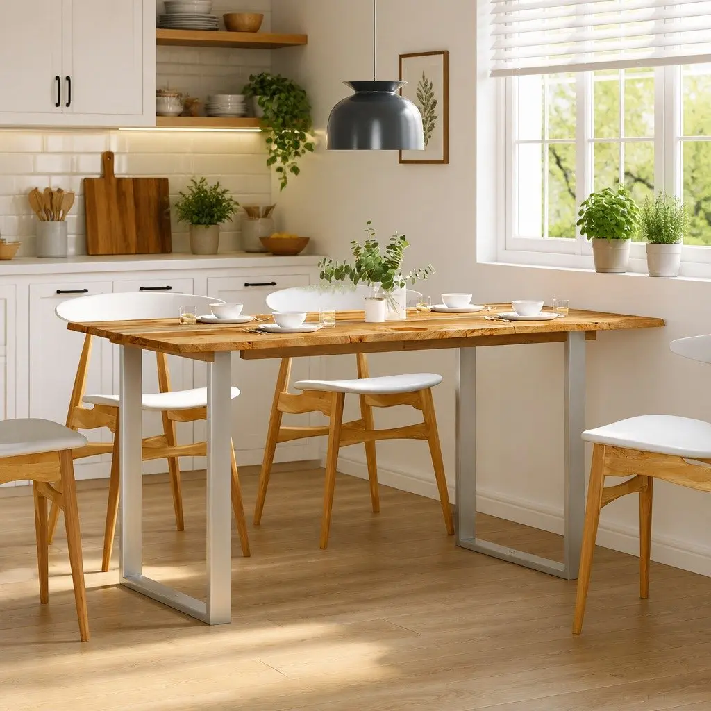 Dining Table Industrial Rustic 154x80x76cm Solid Acacia Wood
