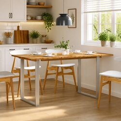 Solid Acacia Wood Dining Table 154x80x76cm