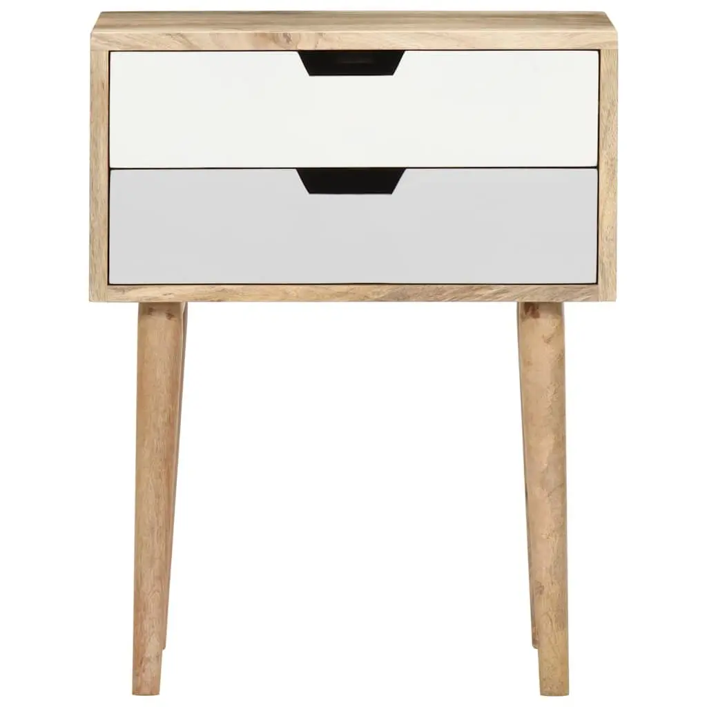 Bedside Cabinet 47x35x59cm Solid Mango Wood Nightstand with 2 Drawers Bedroom