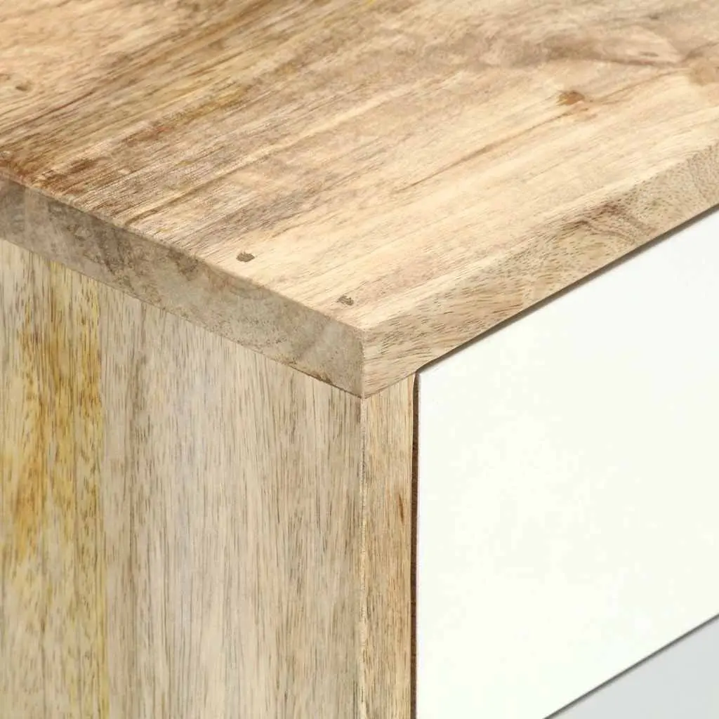 Bedside Cabinet 47x35x59cm Solid Mango Wood Nightstand with 2 Drawers Bedroom
