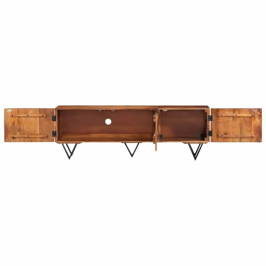 TV Cabinet Rustic Brown 140x30x46 cm Solid Mango Wood