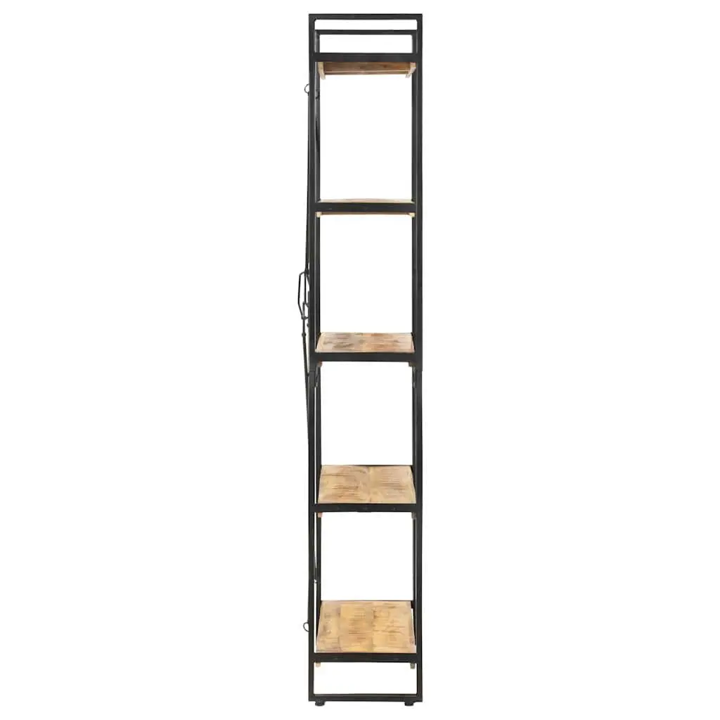 5-Tier Bookcase Industrial 140x30x180 cm Solid Mango Wood Shelving Unit
