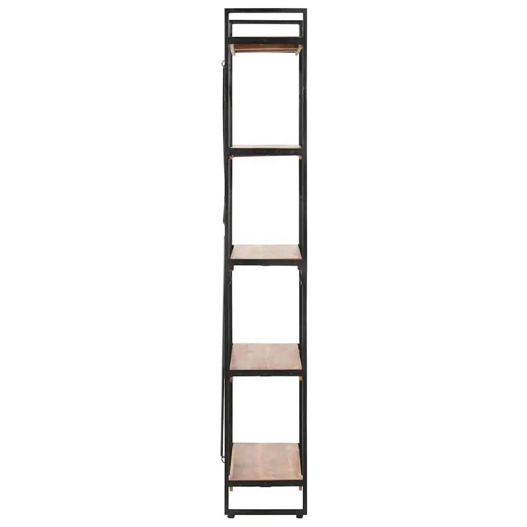 5-Tier Bookcase Industrial Style 140x30x180cm Solid Acacia Wood Steel Frame