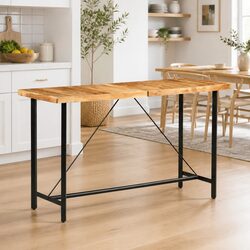 Warm Acacia Bar Table for Dining Spaces