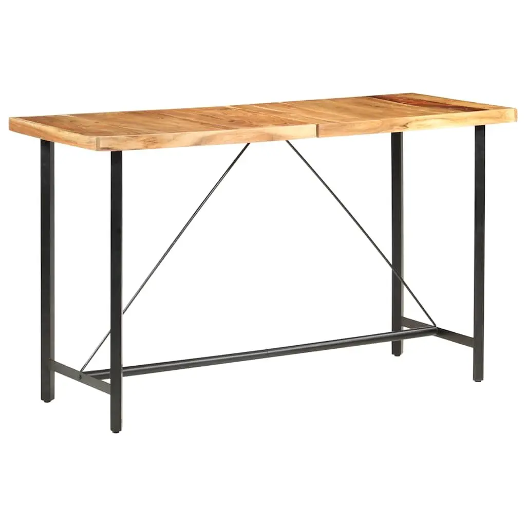 Bar Table Industrial Style 180x70x107 cm Solid Acacia Wood Steel Legs