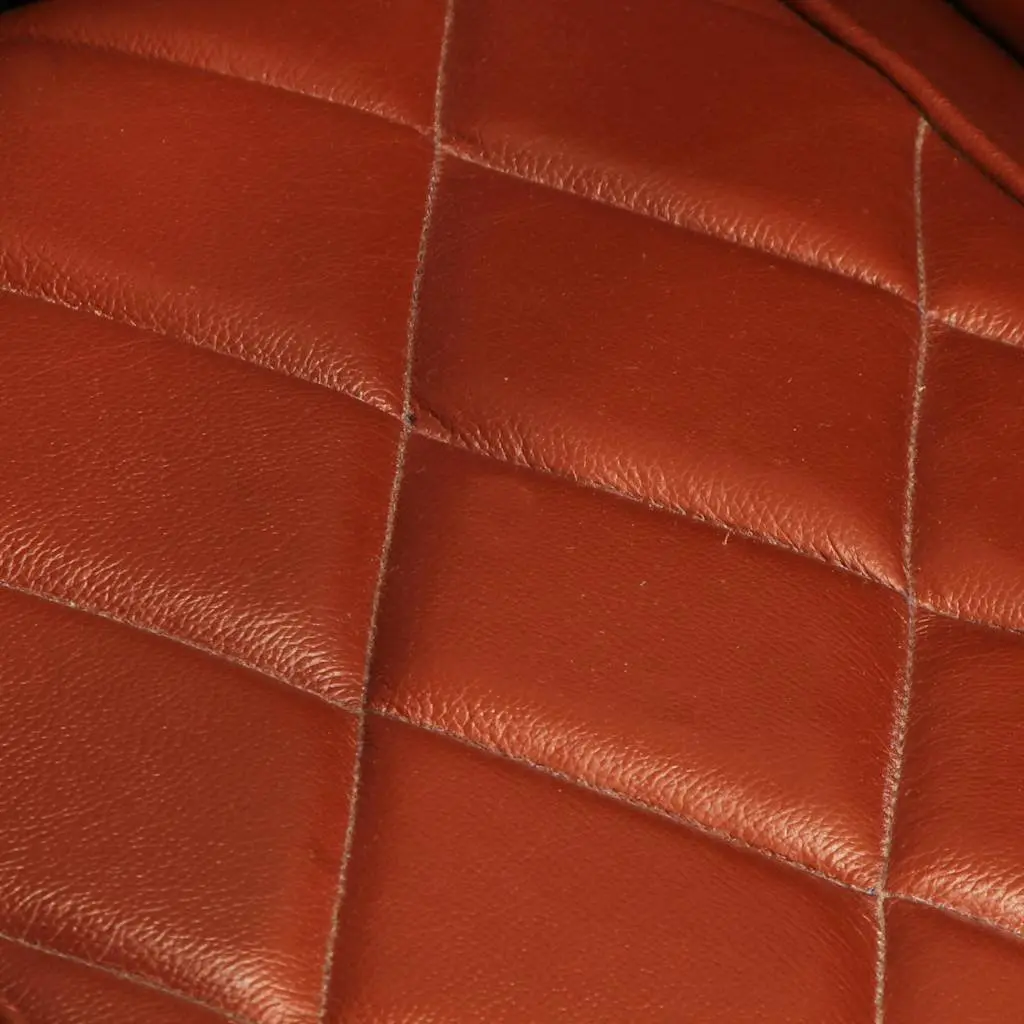 Tub Chair Brown Goat Leather Padded Comfort Solid Mango Wood Legs