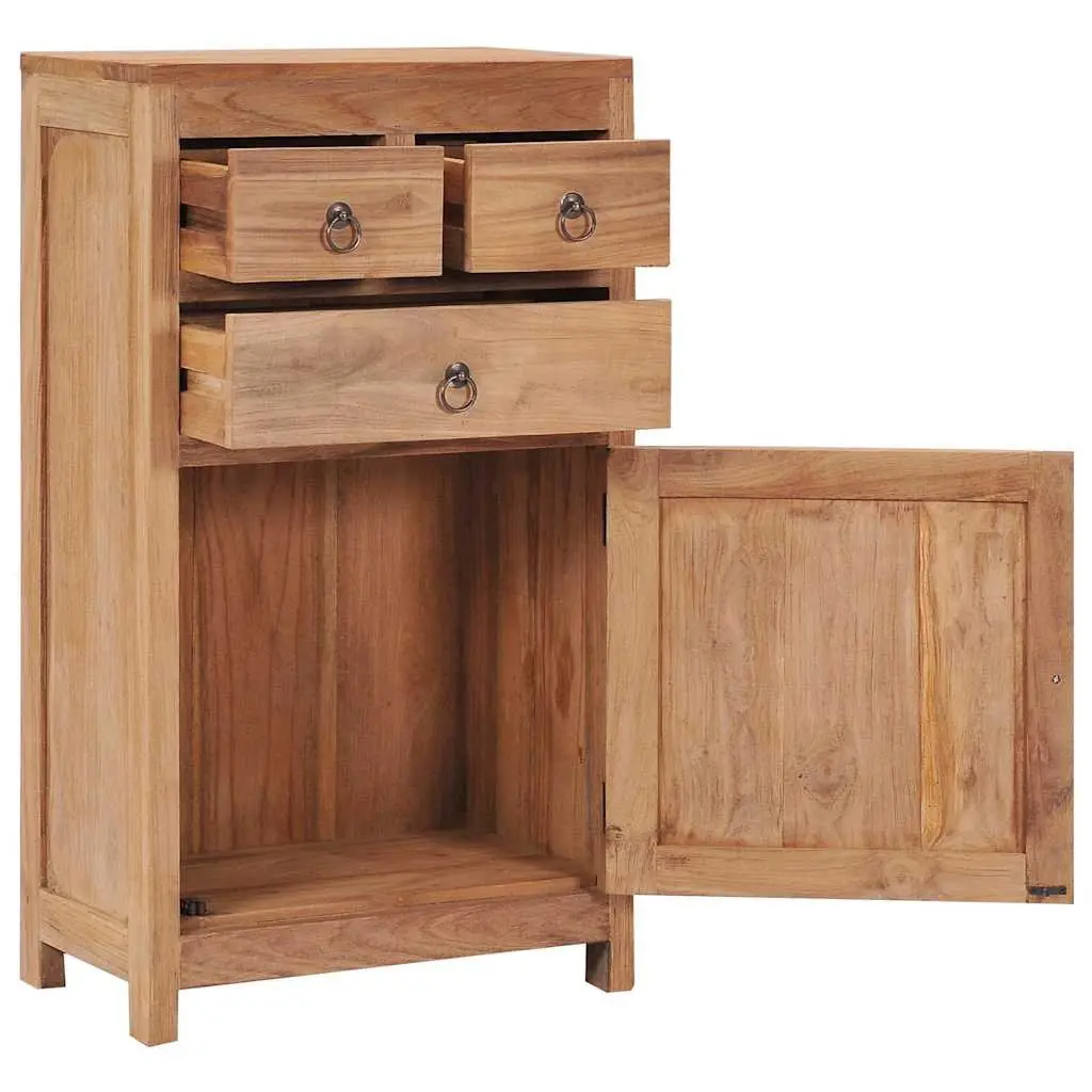 Sideboard Cabinet Rustic Colonial 50x30x90 cm Solid Teak Wood Storage Buffet